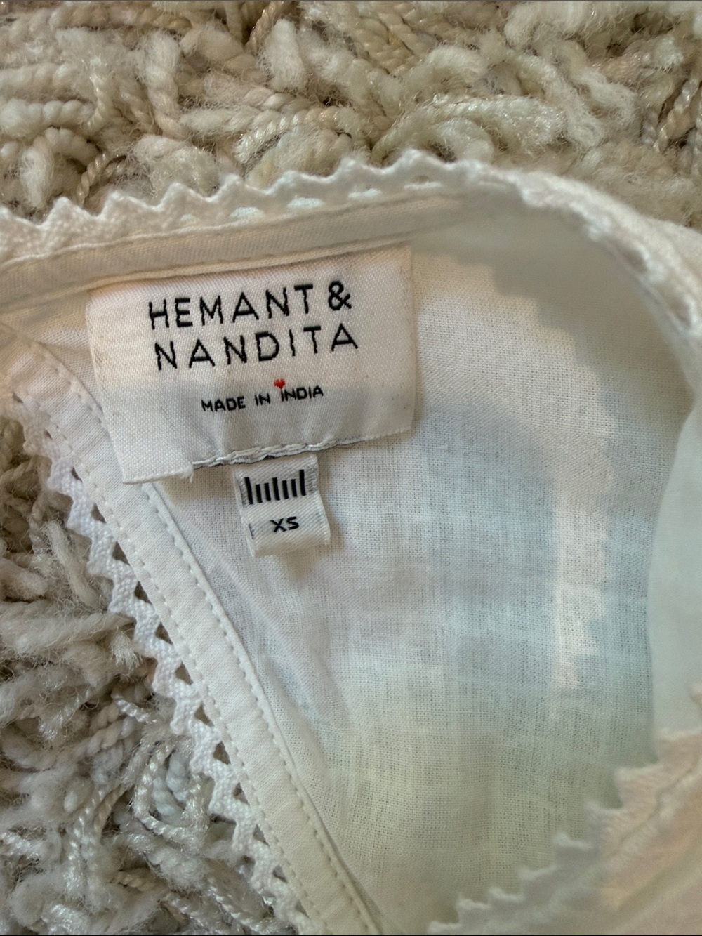 White Crochet Ruffle Mini Dress - Picture 2 of 3